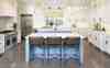 Full kitchen interior design by ML Interiors Group, focusing on kitchen island lighting