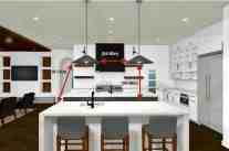 Digital rendering image of kitchen interior design by ML Interiors Group in Dallas, TX
