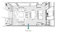 The bird’s eye view of a room helps our client understand how their home will look with a new layout.